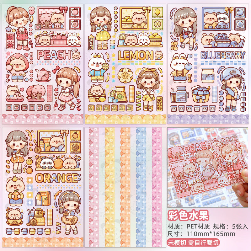 New Cute Girl Handbook Diary Decoration Sticker #S9100