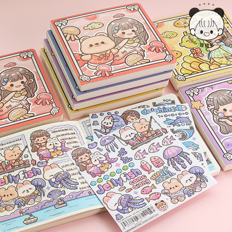Underwater World Series Cute Cartoon Characters Hand Ledger Diary Book #B9096