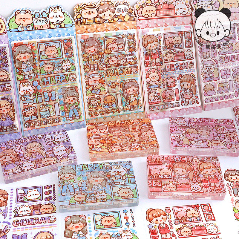 New Cute Girl Handbook Diary Decoration Sticker #S9100