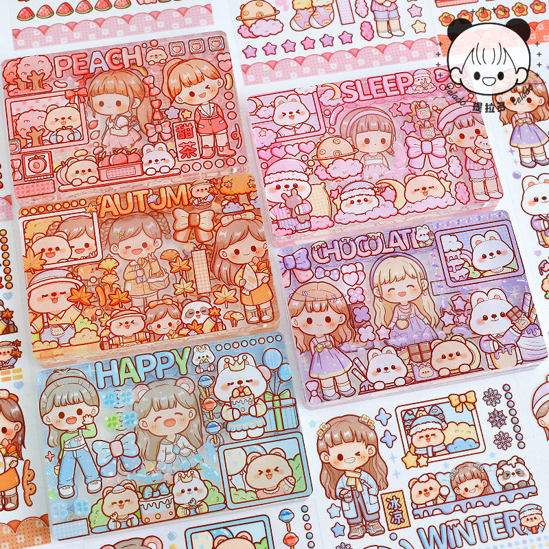 New Cute Girl Handbook Diary Decoration Sticker #S9100