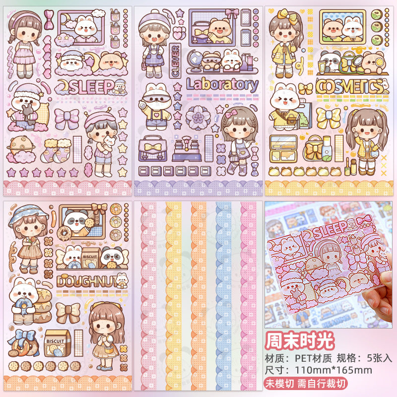 New Cute Girl Handbook Diary Decoration Sticker #S9100