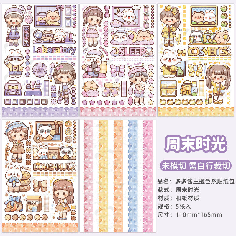 New Cute Girl Handbook Diary Decoration Sticker #S9100