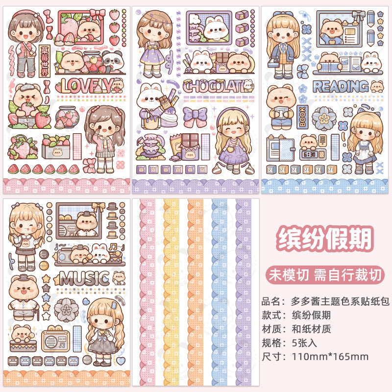 New Cute Girl Handbook Diary Decoration Sticker #S9100