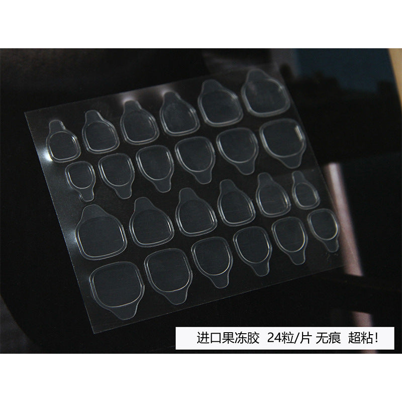 Waterproof Indentation Transparent Nail Sticker 24pcs/lot #S5070
