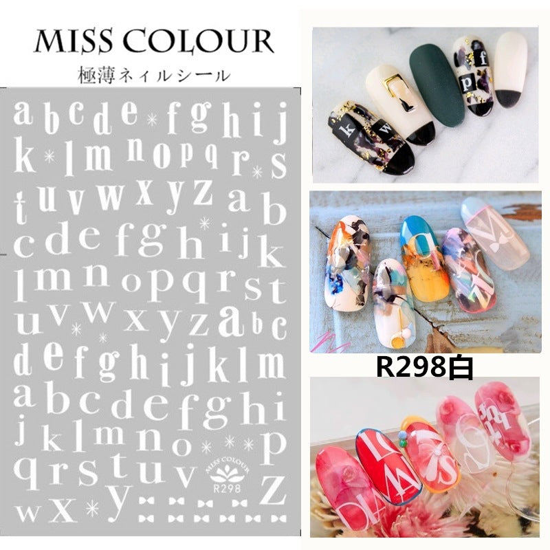 3D bronzing English alphabet nail stickers #s9326