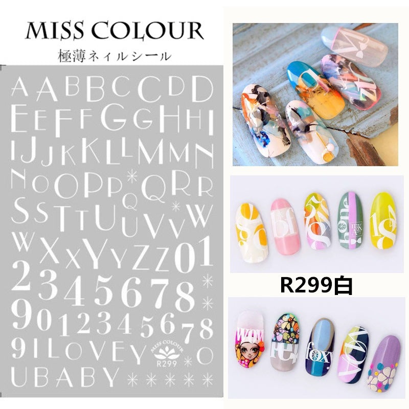 3D bronzing English alphabet nail stickers #s9326