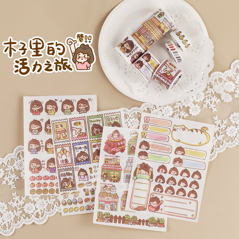 Cute character hand account DIY decorative sticker #S0374