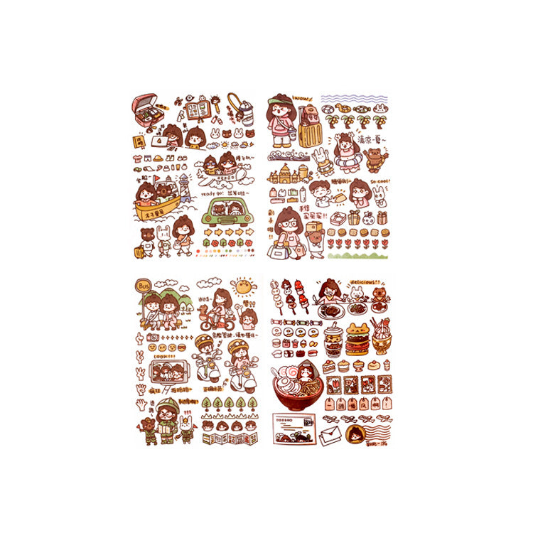Cute character hand account DIY decorative sticker #S0374