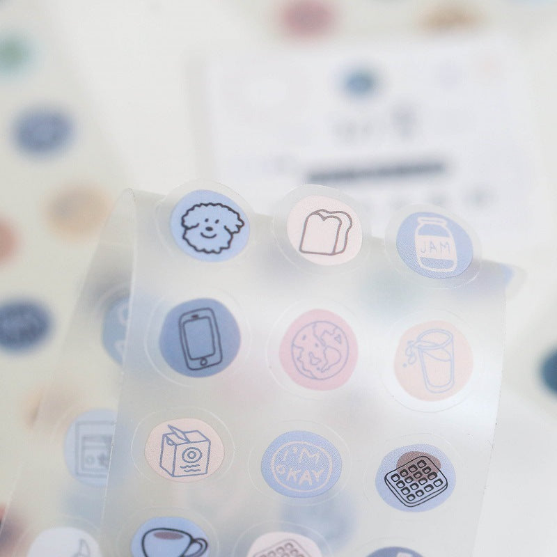 pet color dots creative hand account material small pattern stickers #S3490