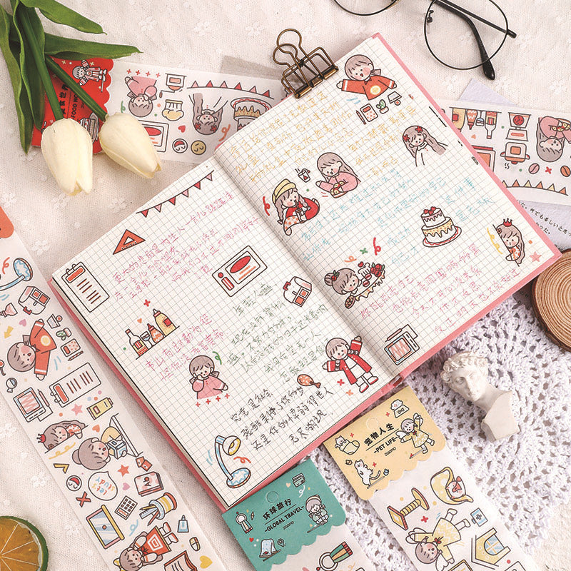 Washi Tape Cut Grils Stickers 6.5cm*39cm #ST02426