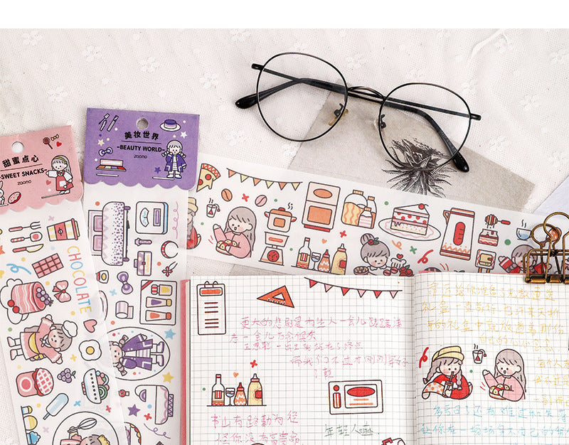 Washi Tape Cut Grils Stickers 6.5cm*39cm #ST02426