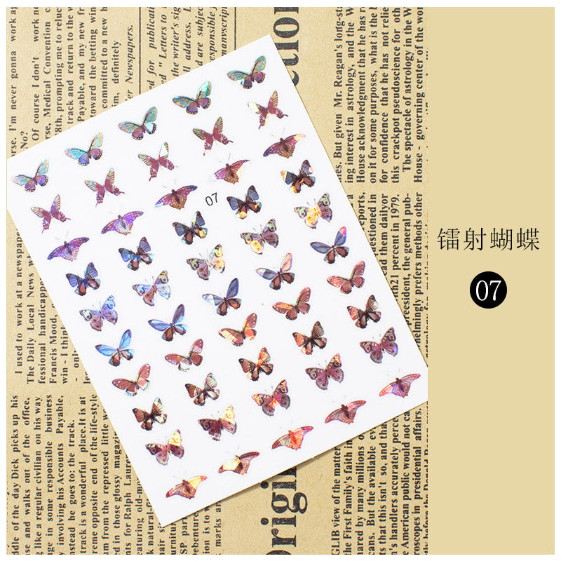 Laser Butterfly 3D Sticker Waterproof Nail Sticker #s5561