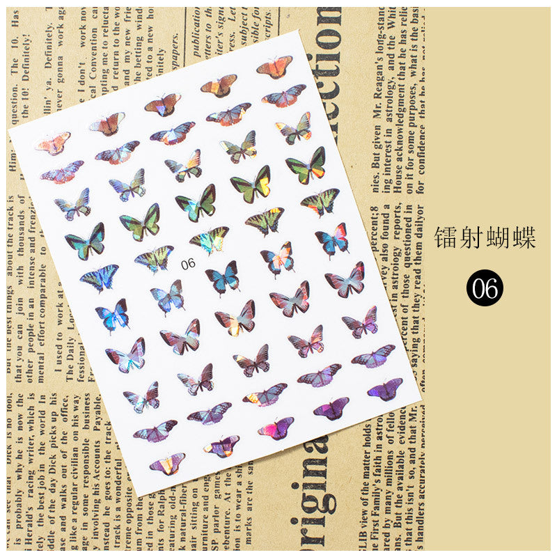 Laser Butterfly 3D Sticker Waterproof Nail Sticker #s5561