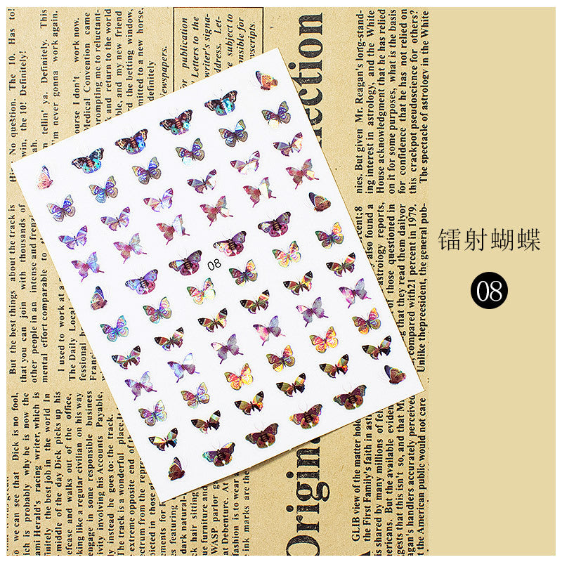 Laser Butterfly 3D Sticker Waterproof Nail Sticker #s5561