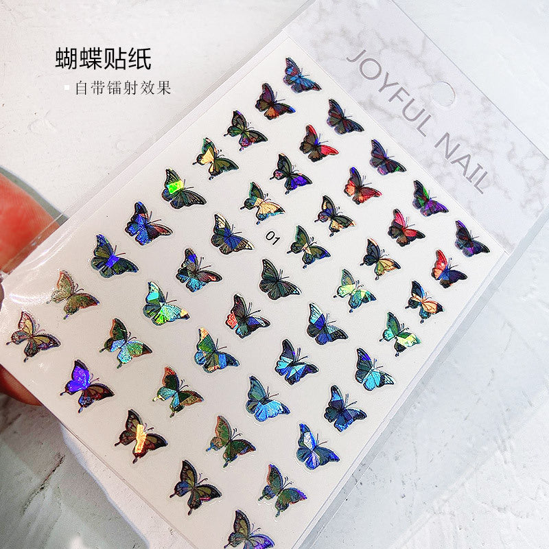 Laser Butterfly 3D Sticker Waterproof Nail Sticker #s5561