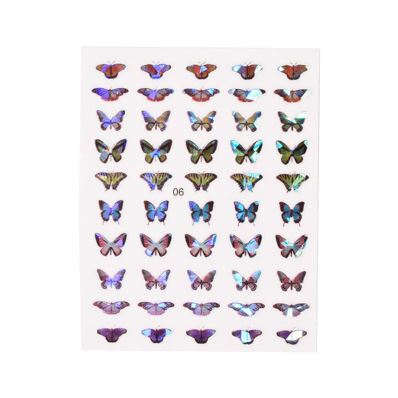 Laser Butterfly 3D Sticker Waterproof Nail Sticker #s5561