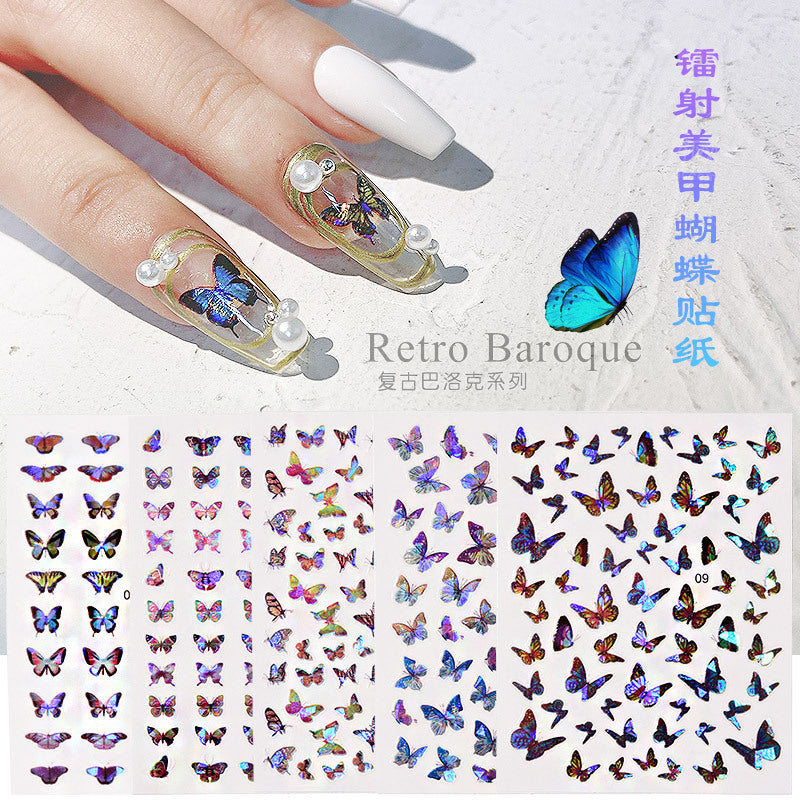 Laser Butterfly 3D Sticker Waterproof Nail Sticker #s5561