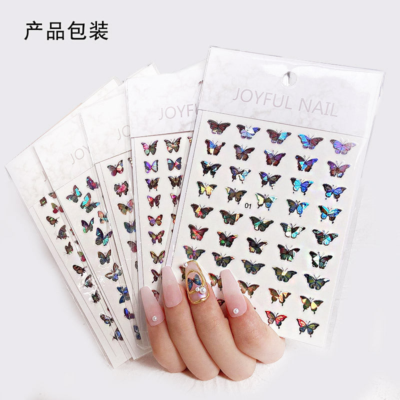 Laser Butterfly 3D Sticker Waterproof Nail Sticker #s5561