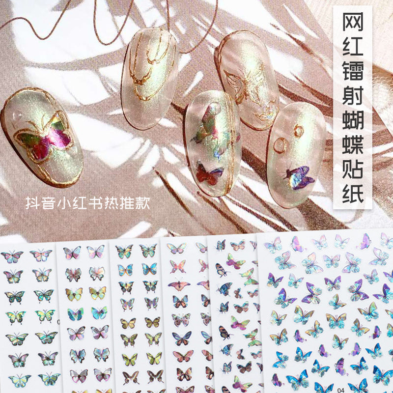 Simulation Laser Butterfly Sticker 3D Waterproof Nail Sticker #s0216