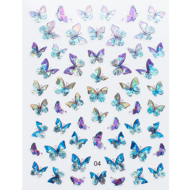 Simulation Laser Butterfly Sticker 3D Waterproof Nail Sticker #s0216