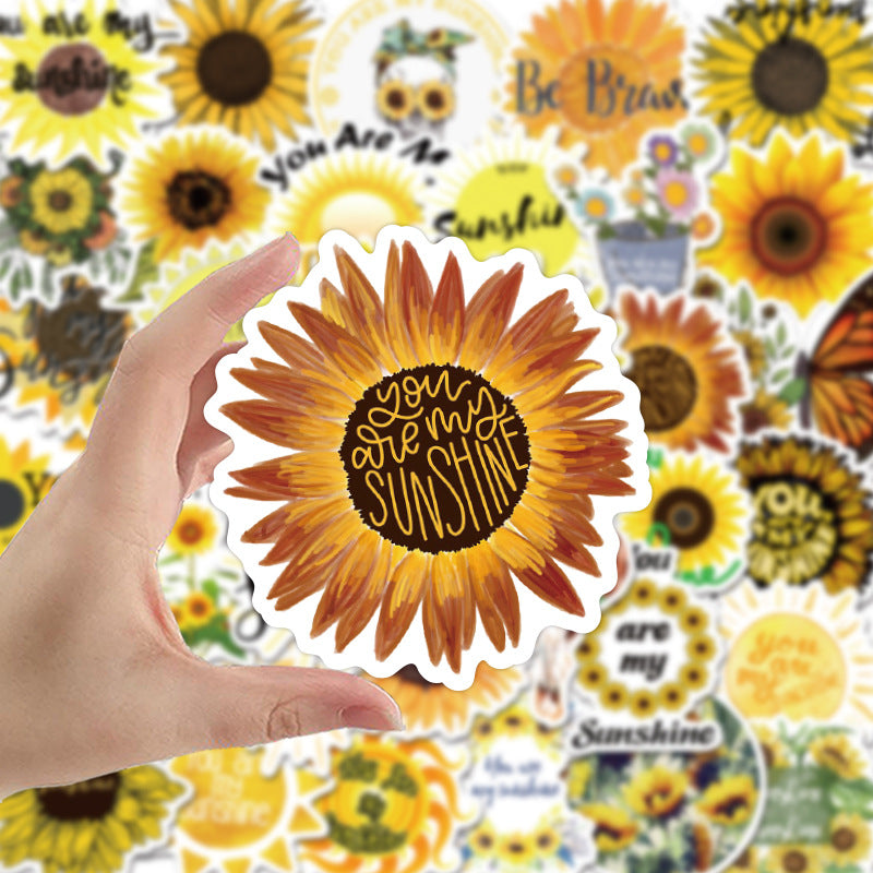 500 sheets of sun flower little bee succulent green plant graffiti stickers waterproof #S5472