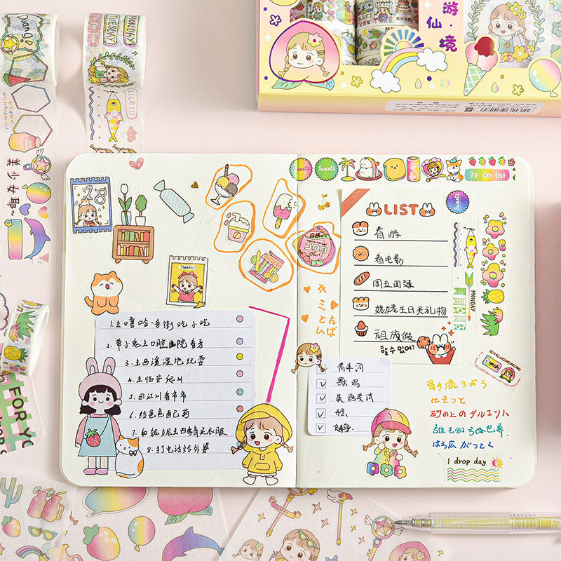 Clear Frosted Tape Sticker Gift Box Set #st8384