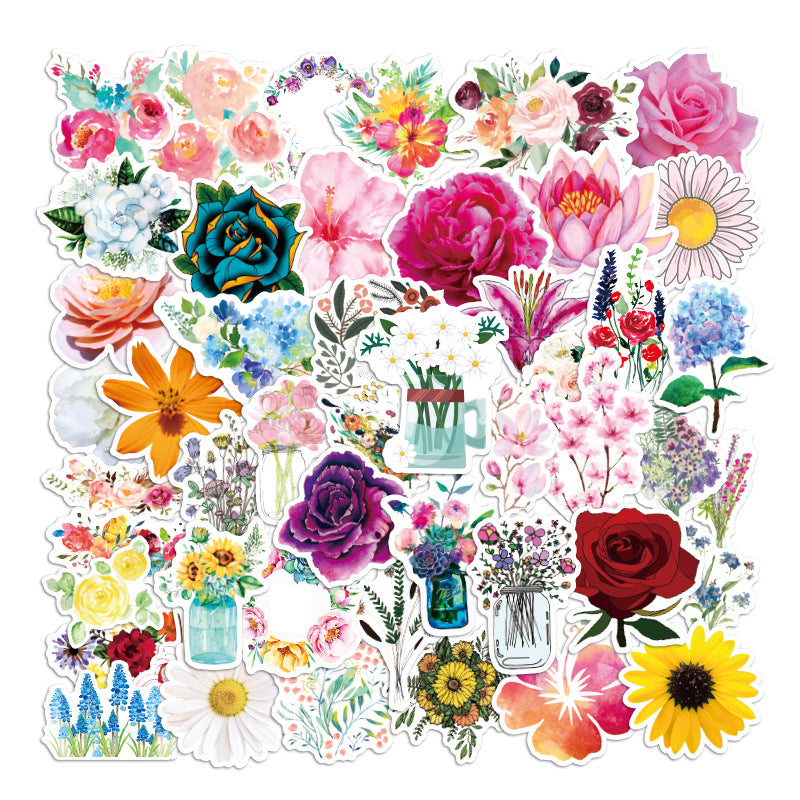 500 sheets of sun flower little bee succulent green plant graffiti stickers waterproof #S5472