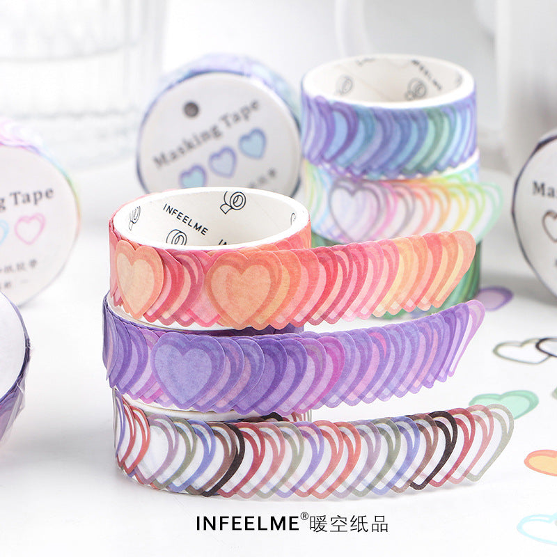 Cute color heart stickers #S0392