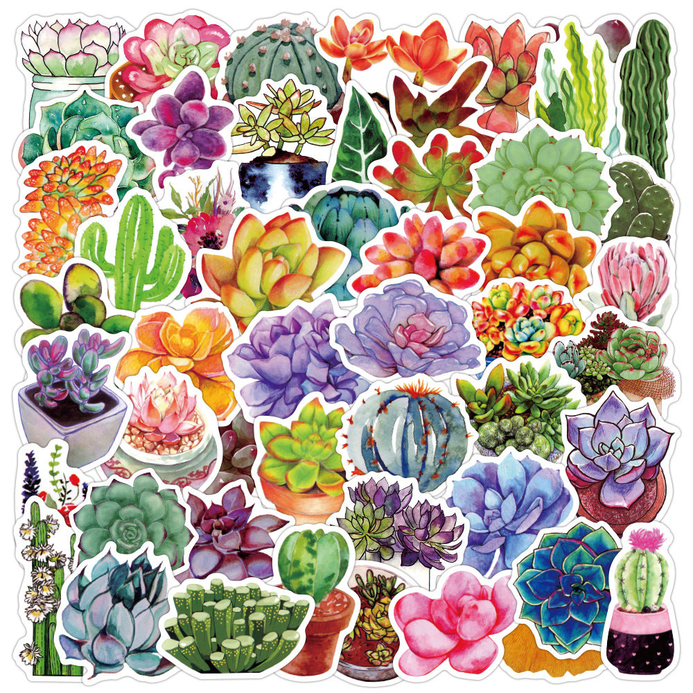 500 sheets of sun flower little bee succulent green plant graffiti stickers waterproof #S5472