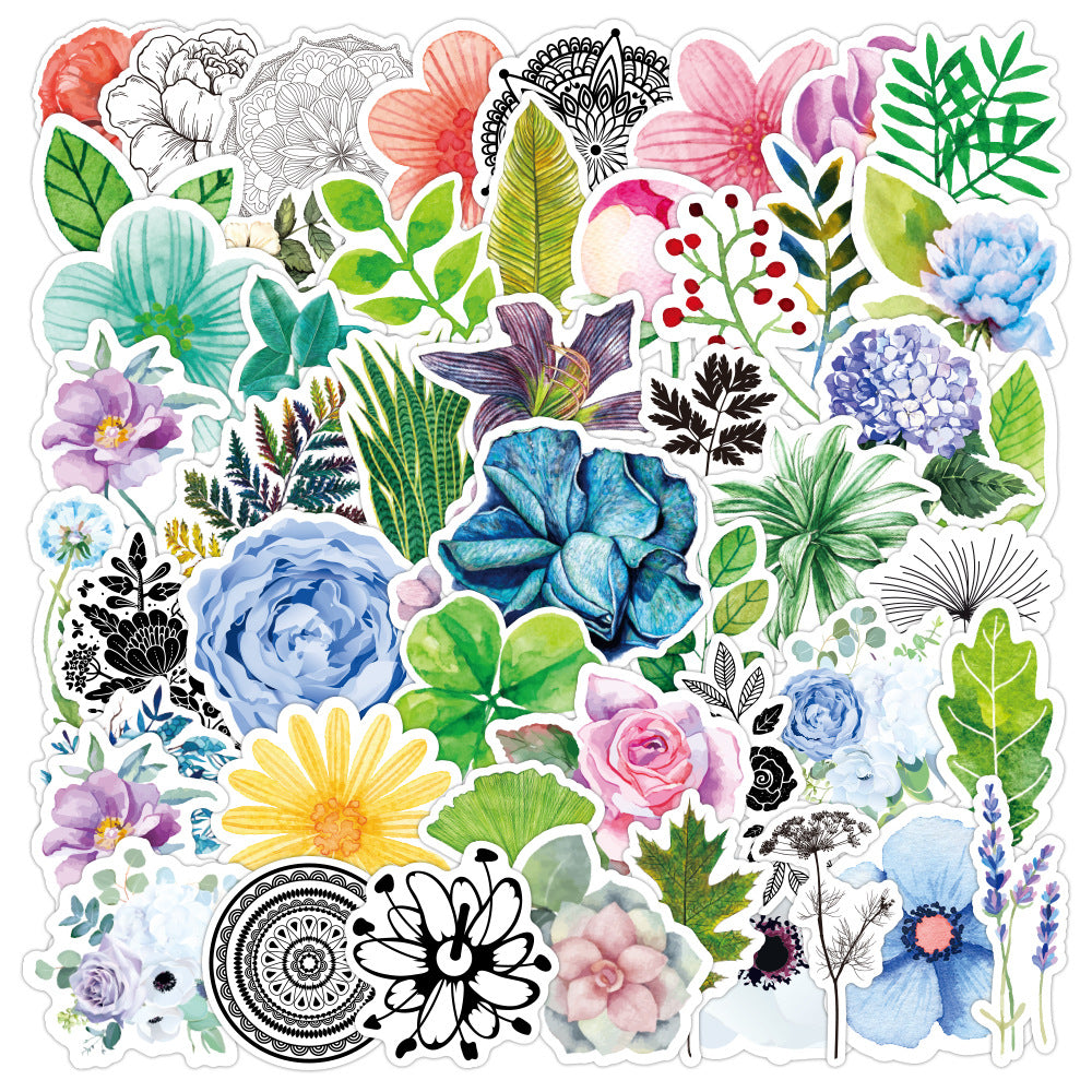 500 sheets of sun flower little bee succulent green plant graffiti stickers waterproof #S5472
