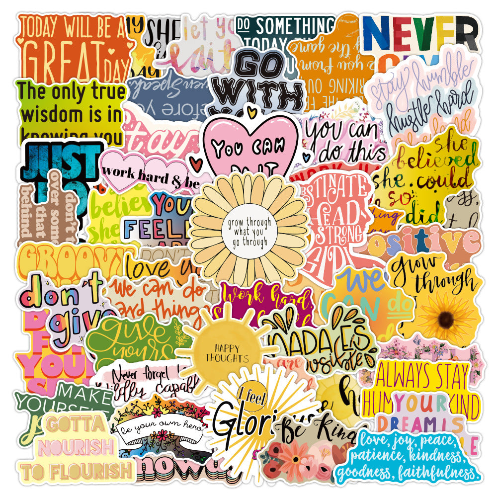 50PCS Colorful Inspirational Classical Chinese Stickers #S4502