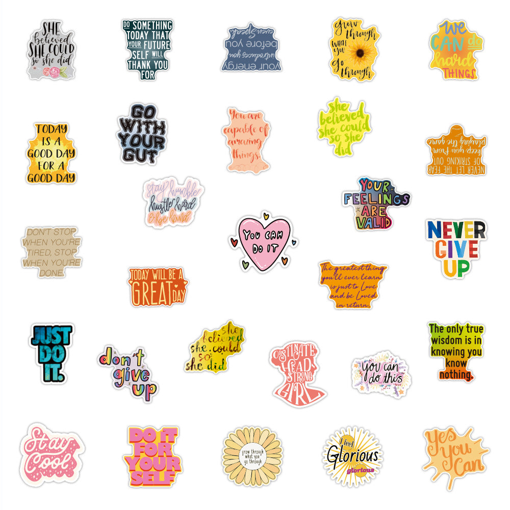 50PCS Colorful Inspirational Classical Chinese Stickers #S4502