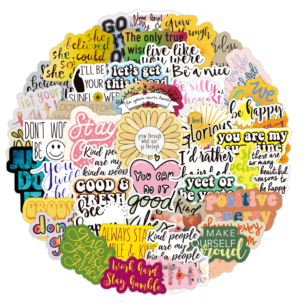 100PCS Colorful Inspirational Classical Doodle Stickers #S1865