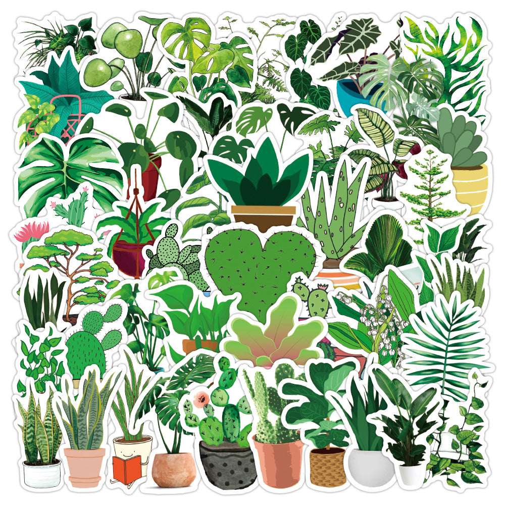 500 sheets of sun flower little bee succulent green plant graffiti stickers waterproof #S5472