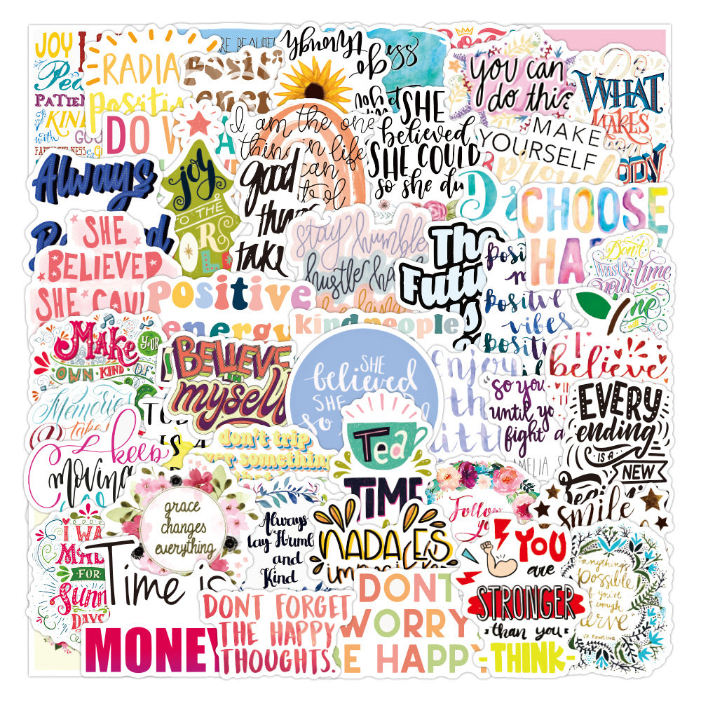 50PCS Colorful Inspirational Classical Chinese Stickers #S4502