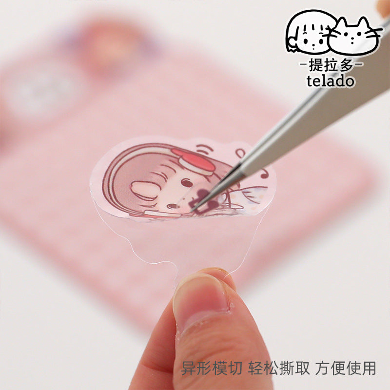 Cute expression hand account character sticker PET waterproof sticker #S7148