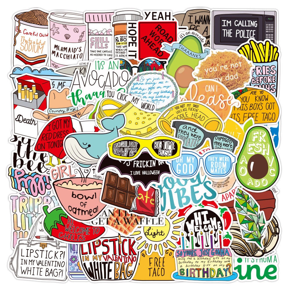50pcs/lot non-repeating graffiti waterproof stickers #st2345