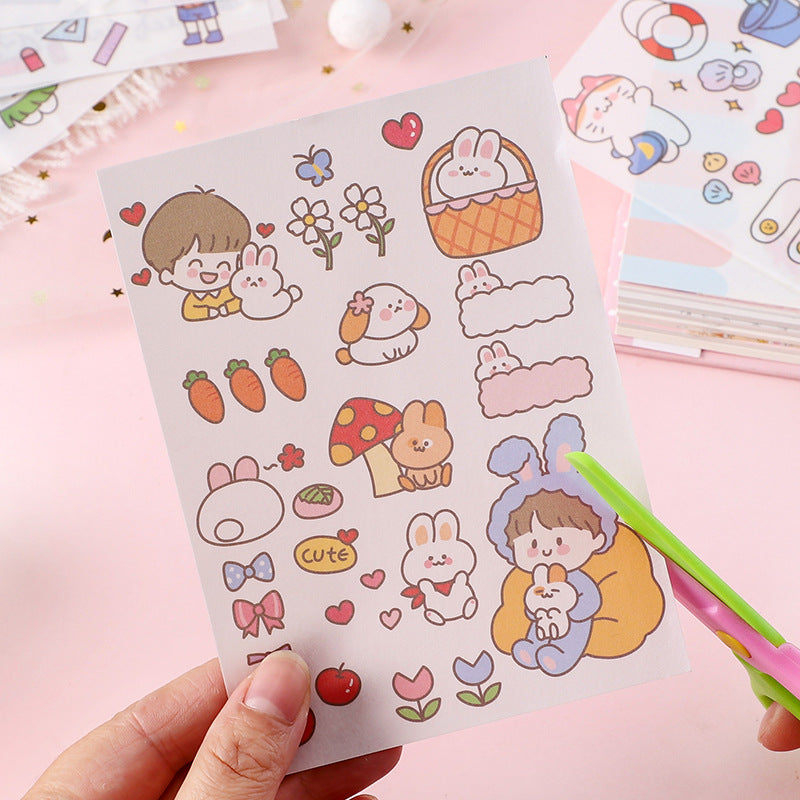 Cute cartoon stickers set Hand account material stickers 4pcs/lot #s8724