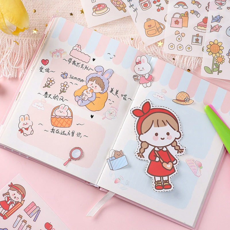 Cute cartoon stickers set Hand account material stickers 4pcs/lot #s8724