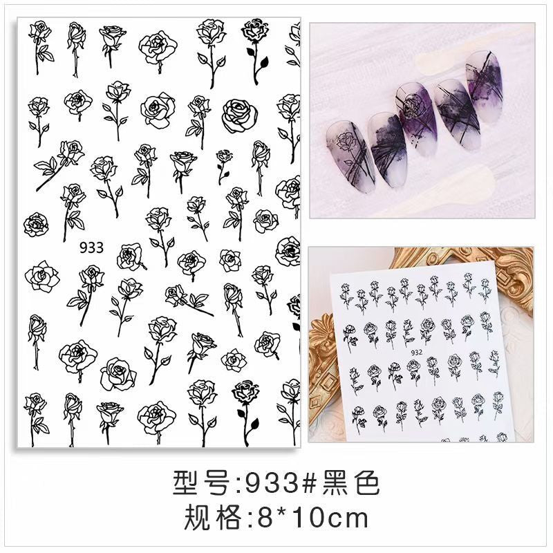 Leopard Print Butterfly Decorative 3d Waterproof Nail Sticker #s5235