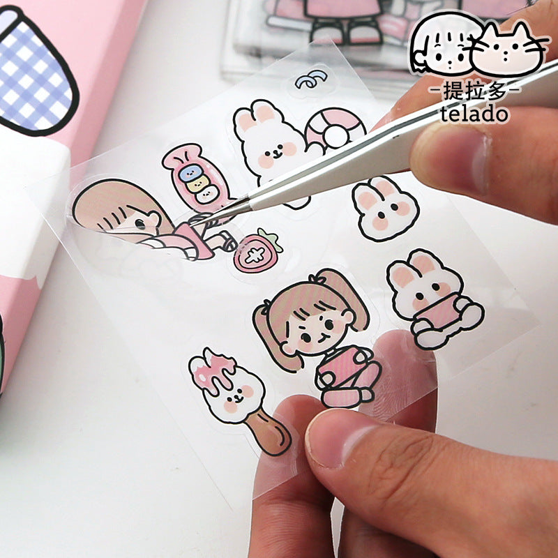 PET waterproof sticker hand account gift box 100pcs/lot #S5718