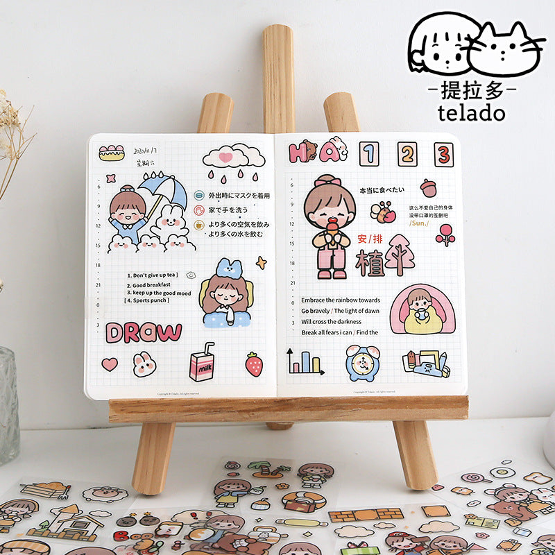 PET waterproof sticker hand account gift box 100pcs/lot #S5718