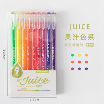 Morandi Color Handbook Pen Set color marker gel pen 9pcs/lot #p2615