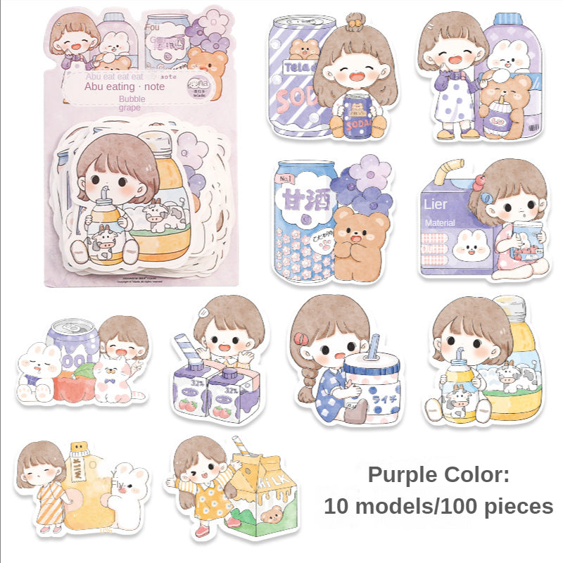 100Pcs/Lot Girls Stickers #ST50979