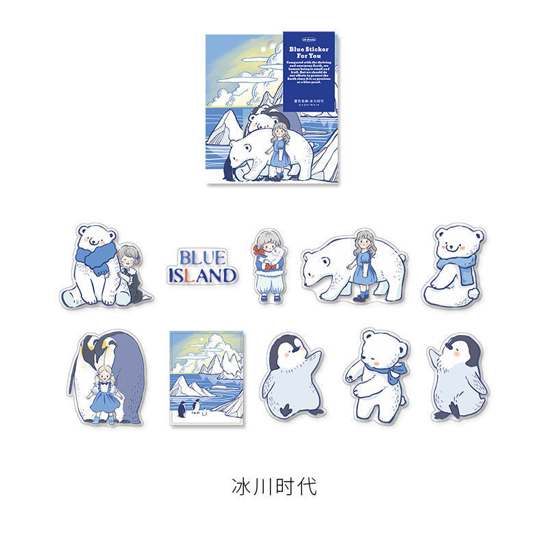 Hand account Sticker Set Blue Island ST4266