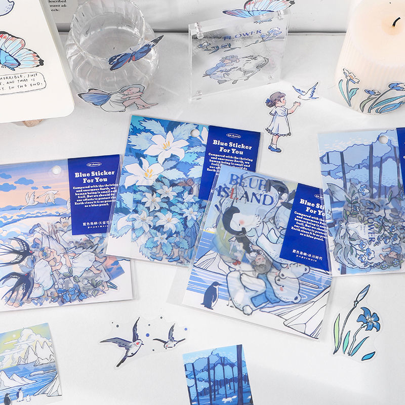 Hand account Sticker Set Blue Island ST4266