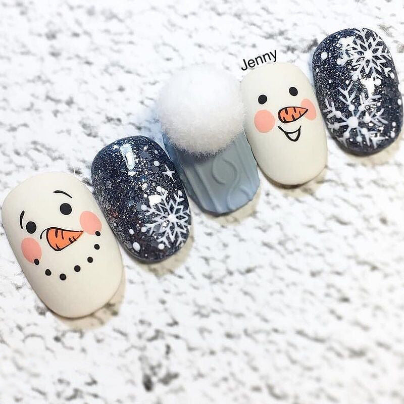 Christmas Colored White Snowflake Nail Stickers #s2198