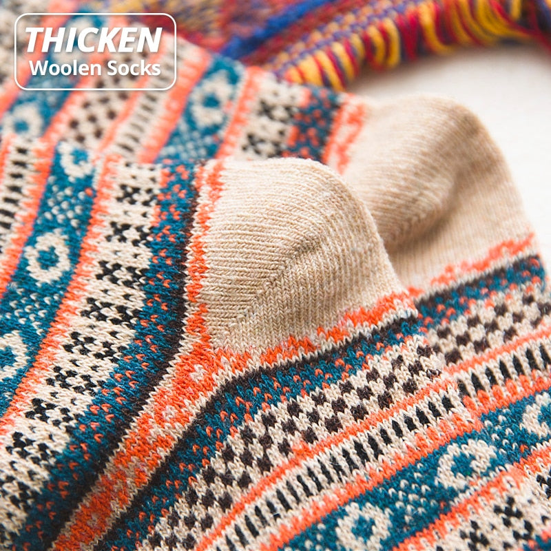 HSS Brand Winter Thick Warm Stripe Wool Socks 5 Pairs / Lot Casual Calcetines Hombre Thicken Sock Business Male Socks man gifts