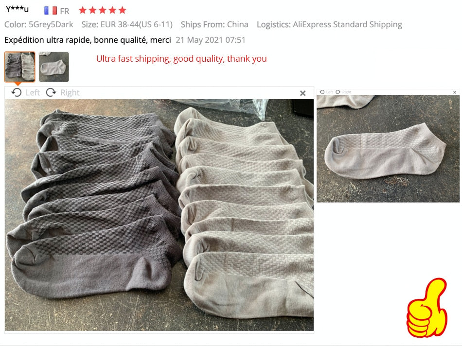 HSS Brand 10 Pairs/Lot Men Bamboo Fiber Socks Men Compression Summer Middle Socks Business Casual Mens Low Sock Big Size EU38-45