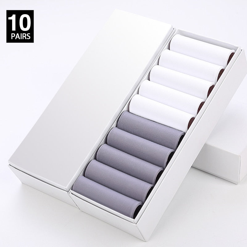 HSS 10Pairs Business Men Silk Socks Tear-resistant Breathable Casual Socks Ultra-thin Coolest Nylon Man Socks Stretchy Stockings